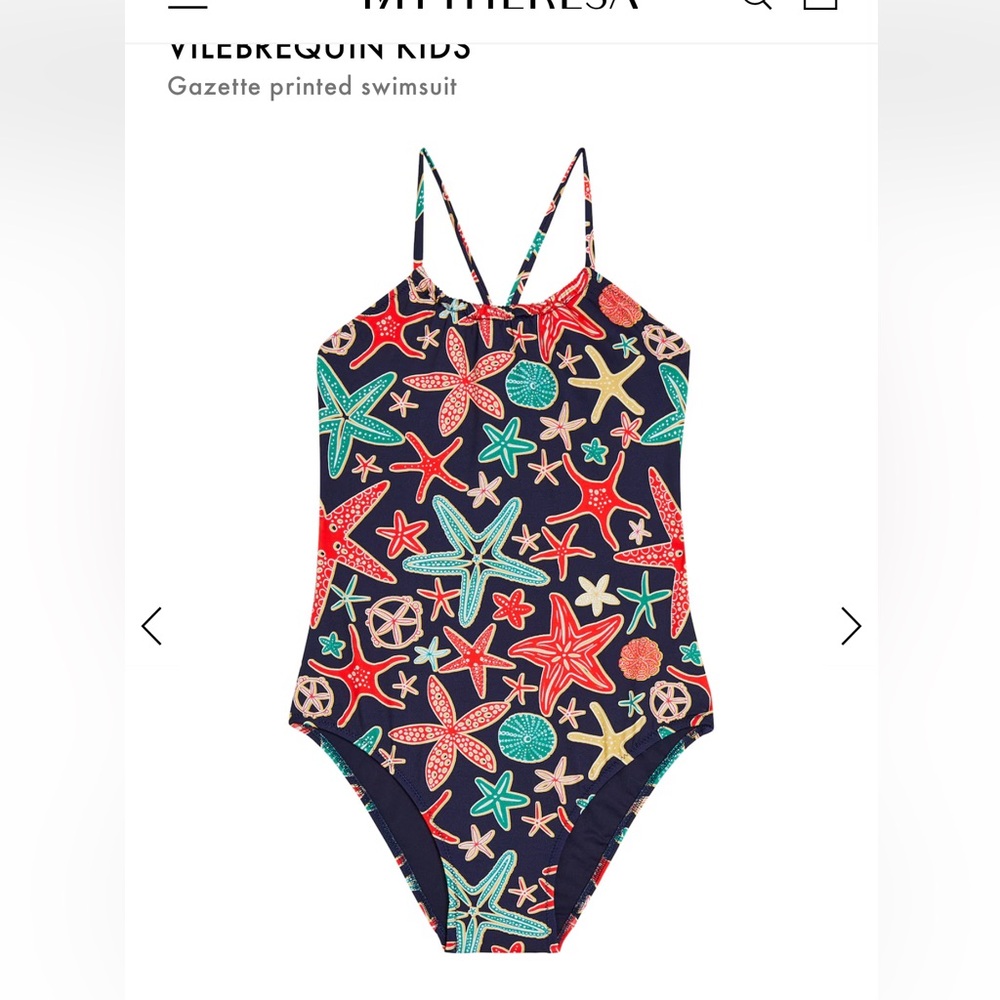 Vilebrequin girls one piece gazette print